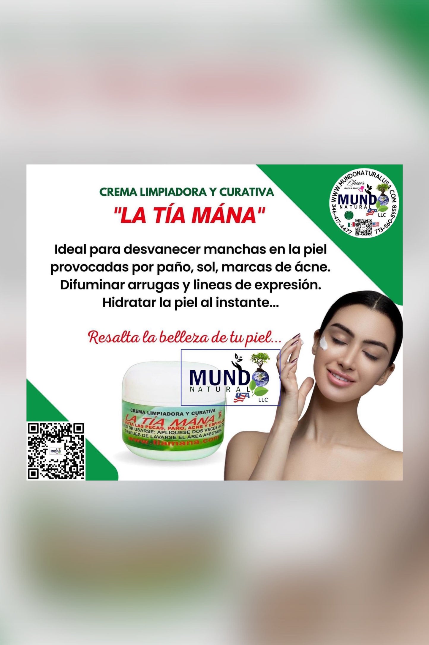 1- Crema facial La Tia Mana - Crema facial La Tia Mana