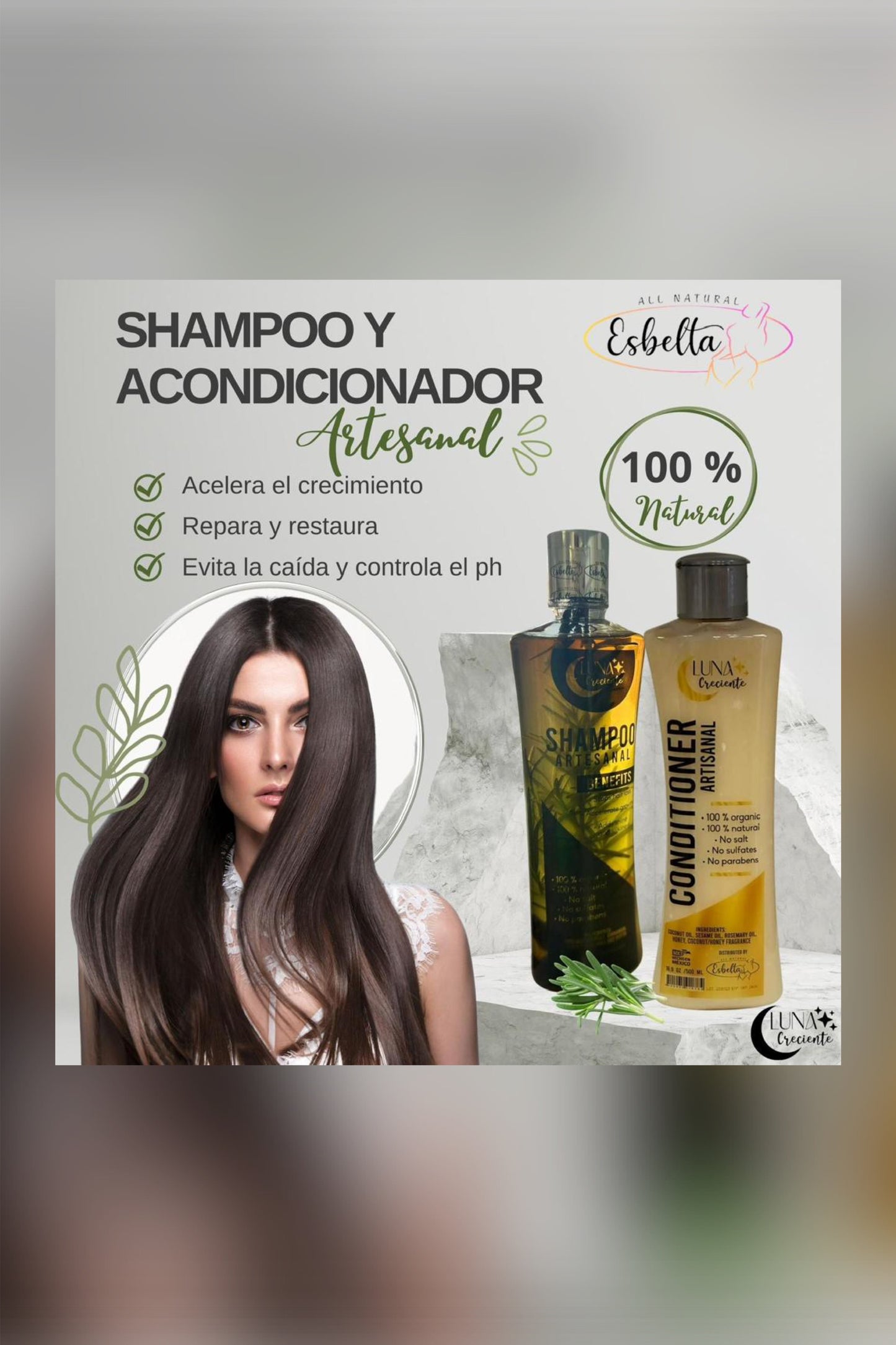 Esbelta Shampoo + Acondicionador Luna Creciente Artesanal