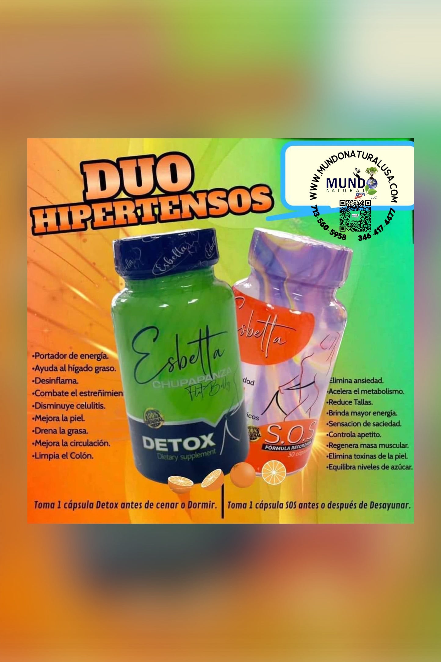 Esbelta Sos + Detox - diseñado para personas con alta presión y diabetes