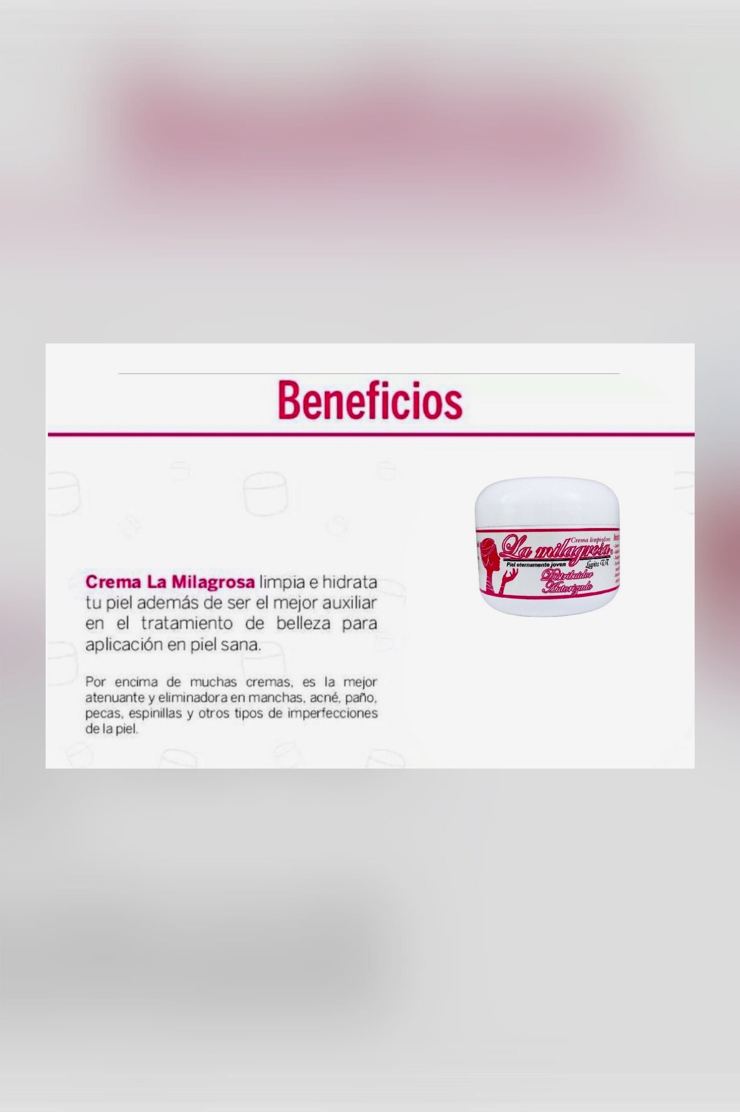 1- La Milagrosa crema facial - crema facial