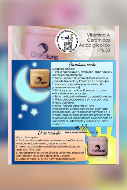 1- ClaraLuna crema facial día y noche